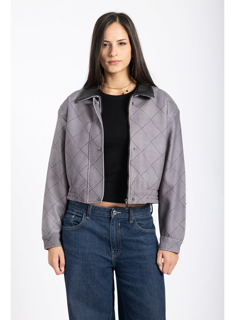 AMICI Black and white bomber jacket (REAL LEATHER) - Image 1
